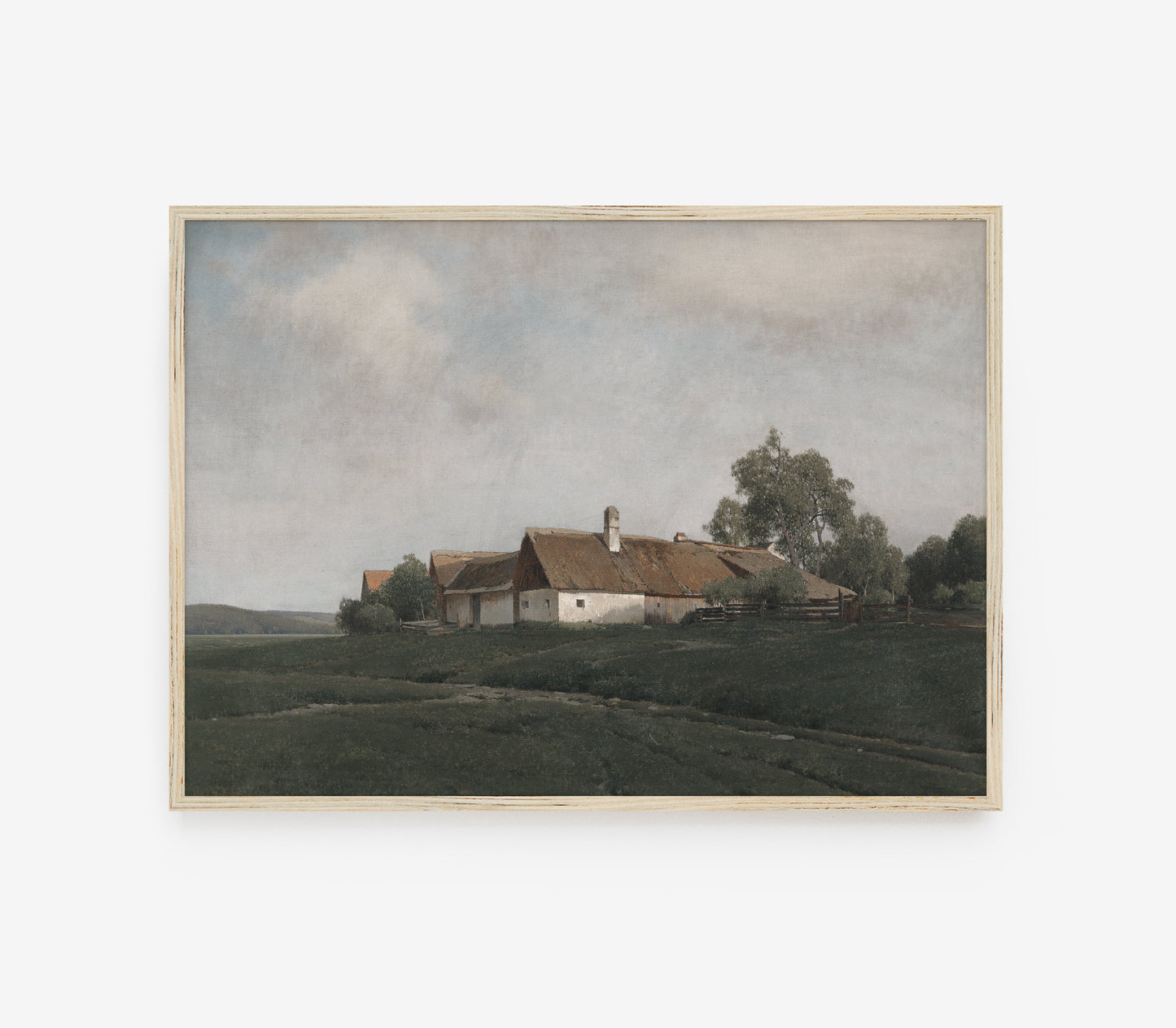 Impression d'art Paysage Cottage Vintage sur Colline L0165