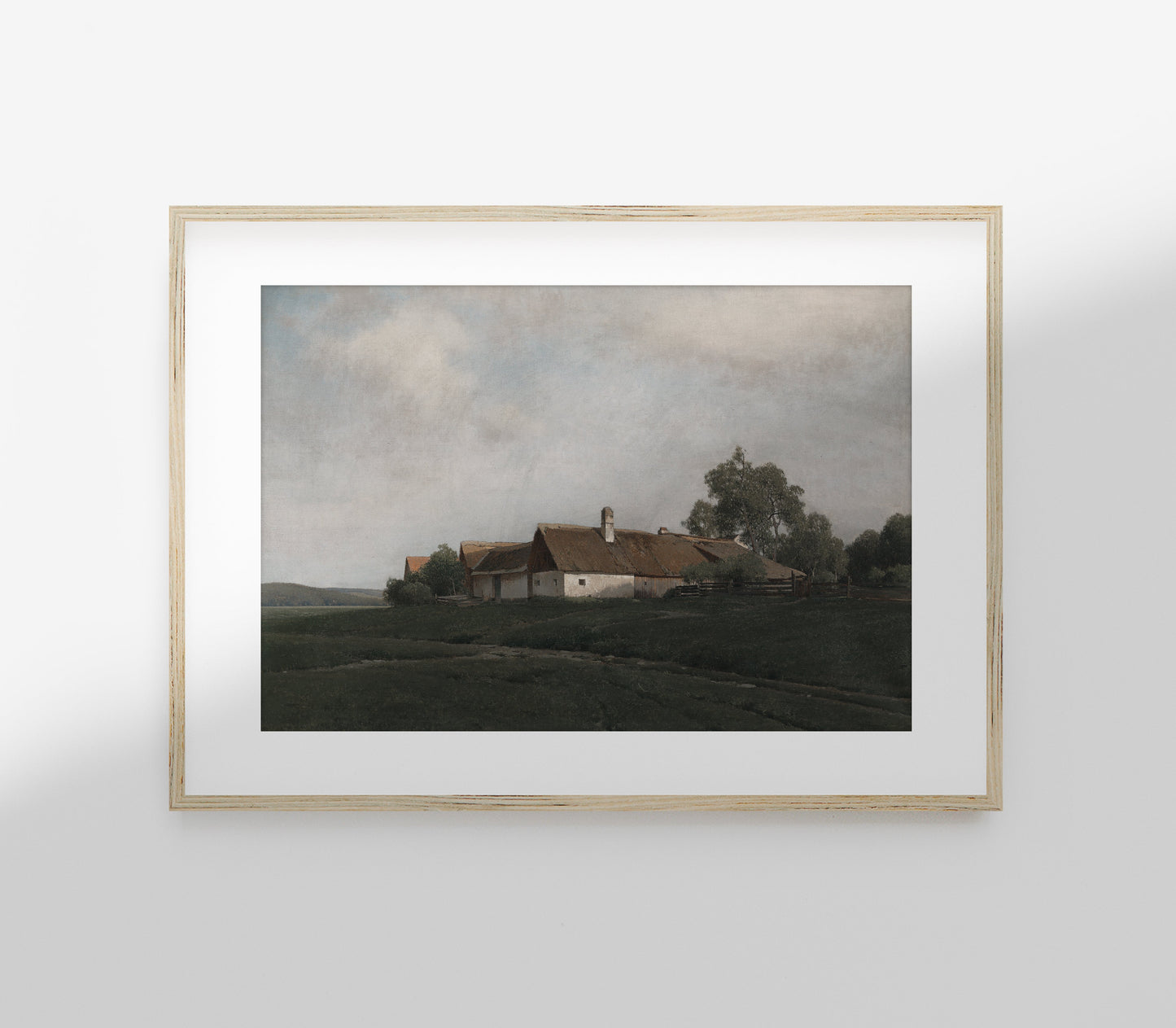 Impression d'art Paysage Cottage Vintage sur Colline L0165
