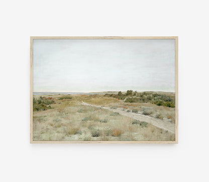 Impression d'art paysage pastel de champ de printemps vintage L0219