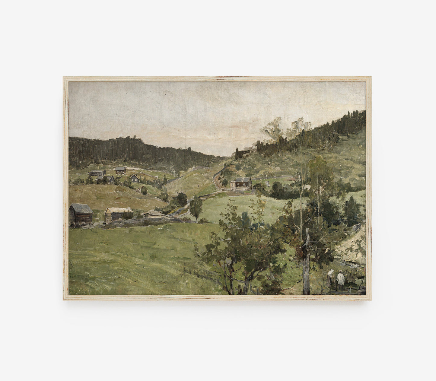 Impression d'art paysagère de village vintage L0121