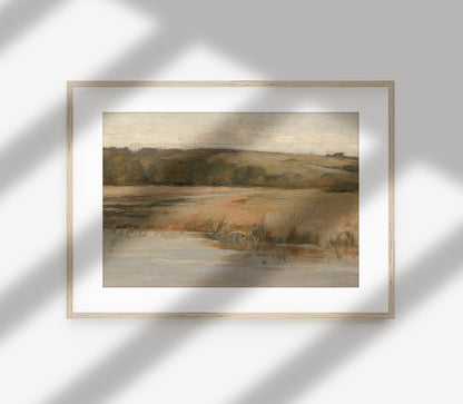 Estampe d'art Paysage d'automne chaud vintage L0125