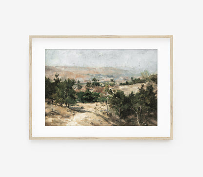 Impression d'art Paysage de village vintage L0126