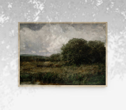 Impression d'art Paysage vintage vert foncé L0131