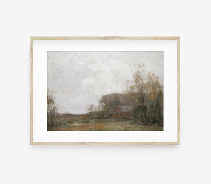 Impression d'art Paysage Grange de ferme vintage L0127