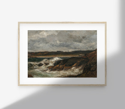 Estampe d'art paysager « Vagues déferlantes vintage » L0132