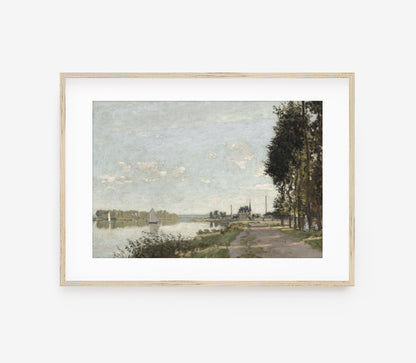 Impression d'Art Paysage Vintage Côtier au Bord de la Rivière L0141