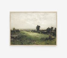 Impression d'art paysager vert sourd vintage L0157