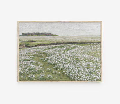 Impression d'Art Paysage Champ Fleuri Vintage L0160