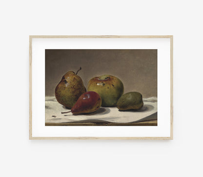 Impression d'art nature morte vintage et sombre avec fruits L0150