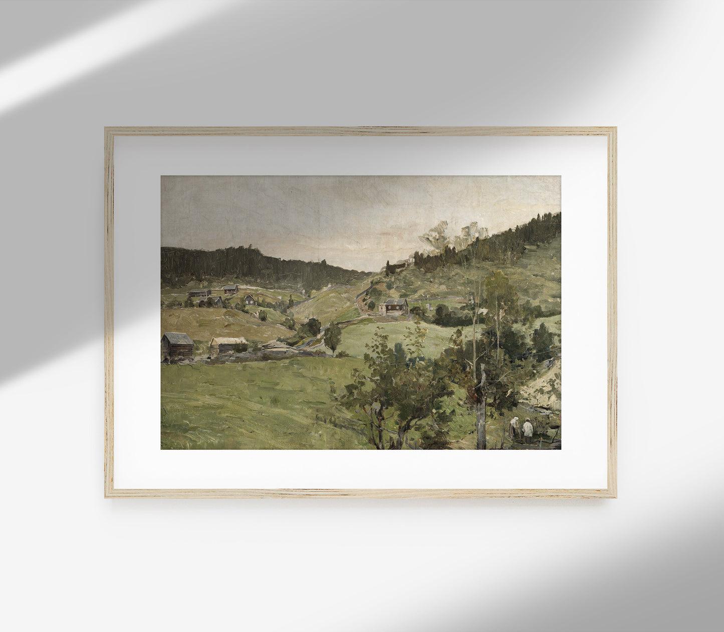 Impression d'art paysagère de village vintage L0121