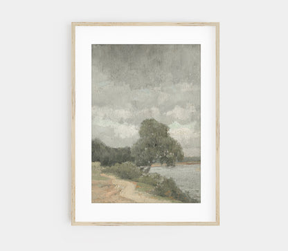 Estampe d'Art Paysage Vintage Couleurs Estompées L0197