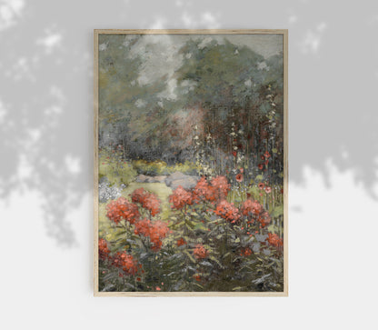 Paysage floral d'automne - Impression champêtre vintage d'automne L242