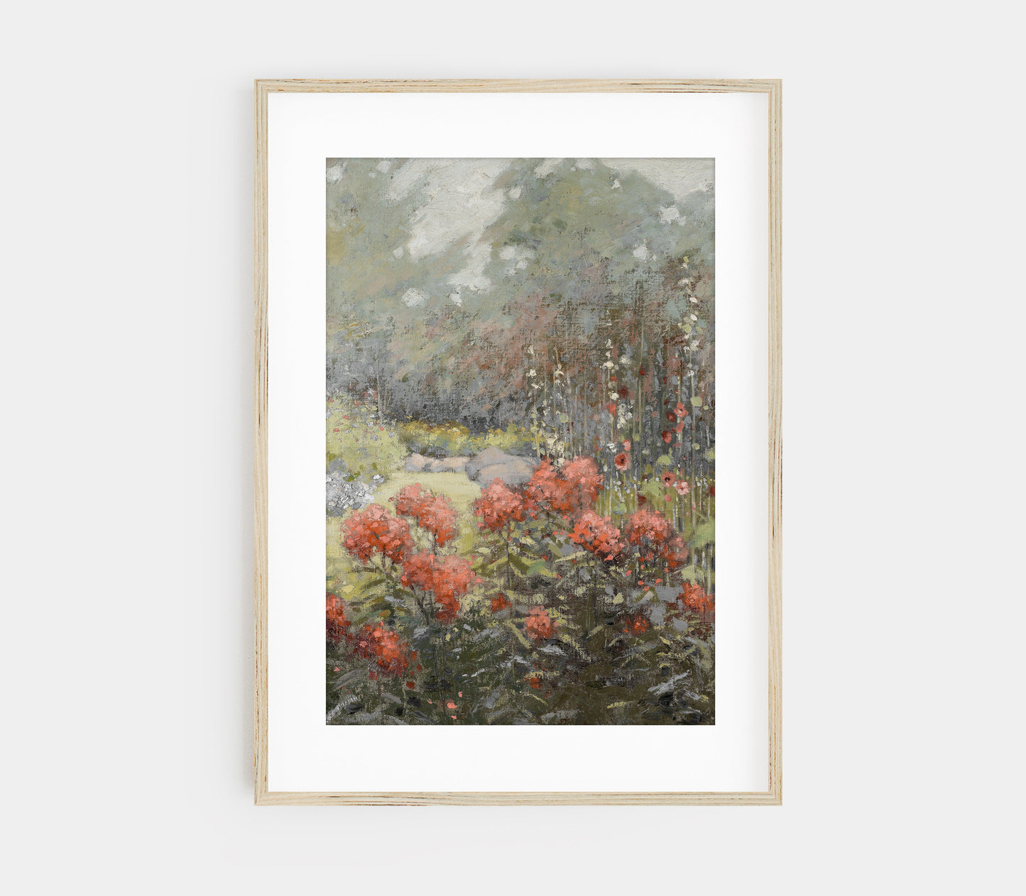Paysage floral d'automne - Impression champêtre vintage d'automne L242