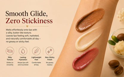 Vegan Lip Balm Trio Set – Peptide & Shea Butter, 3 Flavours