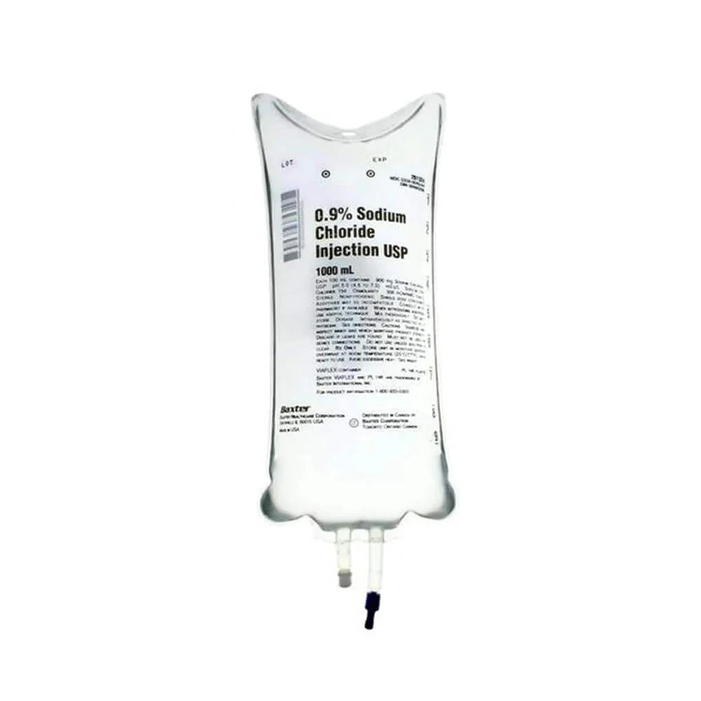 Baxter Normal Saline 0.9% Sodium Chloride Injection Solution USP IV/Bags
