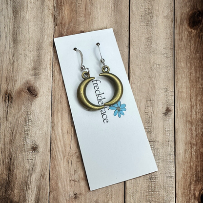 Boucles d'oreilles Lune Bulle - Forme Croissant 3D, Hypoallergéniques, Sans nickel