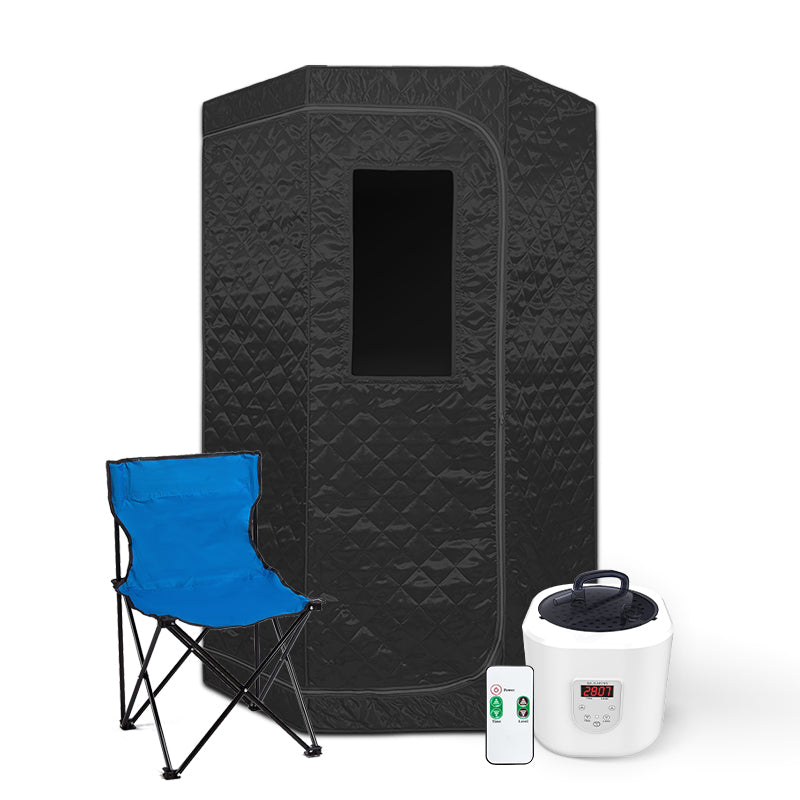 Blisspod | Portable | Sauna à vapeur rapide pour le corps entier 60 minutes | Pentagonal | Gris | Puissant 1600 Watts | Vaporisateur plus puissant 3,6L | 90X90X190cm