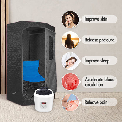 Blisspod | Portable | Sauna à vapeur rapide pour le corps entier 60 minutes | Pentagonal | Gris | Puissant 1600 Watts | Vaporisateur plus puissant 3,6L | 90X90X190cm