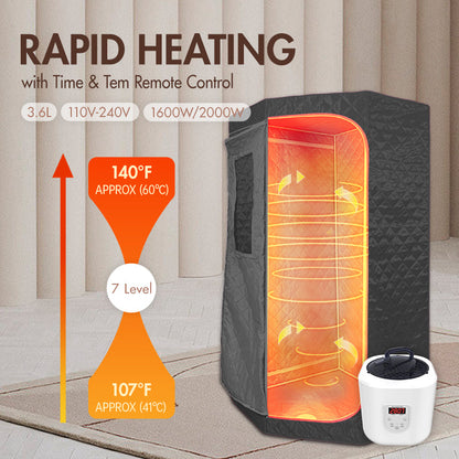 Blisspod | Portable | Sauna à vapeur rapide pour le corps entier 60 minutes | Pentagonal | Gris | Puissant 1600 Watts | Vaporisateur plus puissant 3,6L | 90X90X190cm
