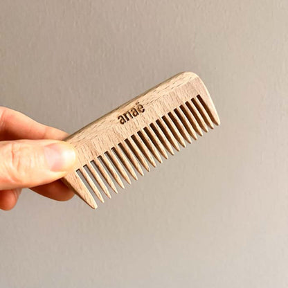 Pocket Wooden Comb, Handcrafted in Beechwood