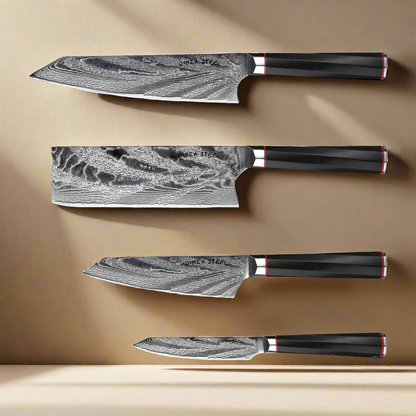 KATANA FIVE | Bloc de couteaux aimanté en bois | 5 pièces essentielles, dont 4 couteaux