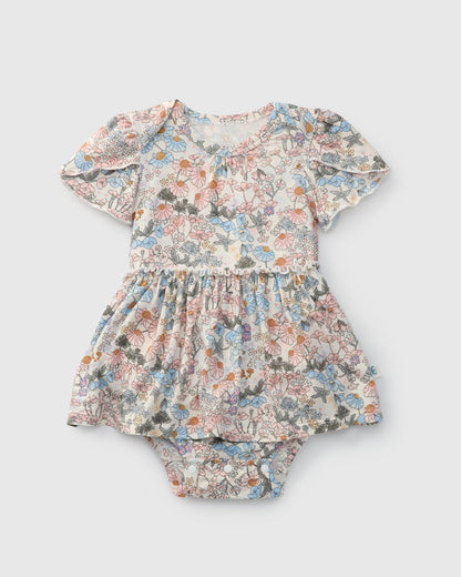 Short Sleeve Bodysuit Dress - English Garden