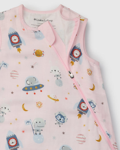 Baby Bamboo Muslin Sleep Bag 0.5 TOG - Astro Explorers