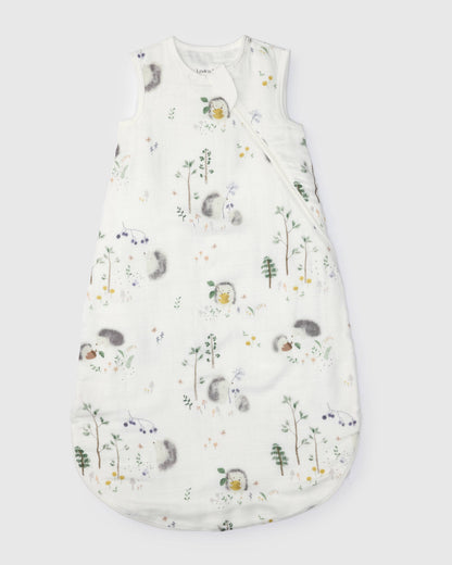 Baby Bamboo Muslin Sleep Bag 0.5 TOG - Hedgehogs
