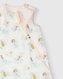 Baby Muslin Sleep Bag 0.5 TOG in Tanboocel® Bamboo Viscose - Mermaids