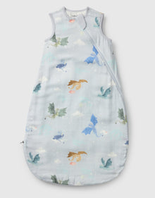Baby Muslin Sleep Bag 0.5 TOG in Tanboocel® Bamboo Viscose - Magical Dragons