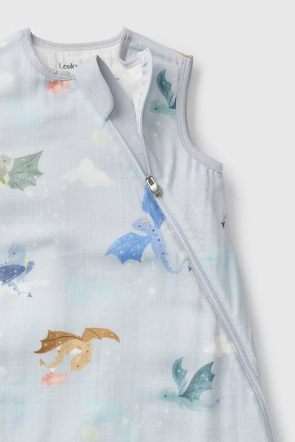 Baby Bamboo Muslin Sleep Bag 0.5 TOG - Magical Dragons