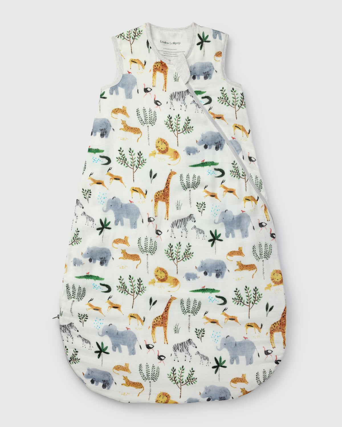Baby Bamboo Muslin Sleep Bag 0.5 TOG - Safari Jungle