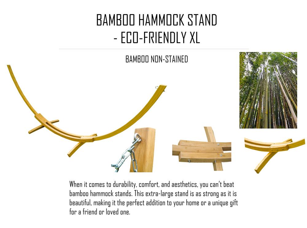 Hamac double de luxe de style brésilien avec support en bambou