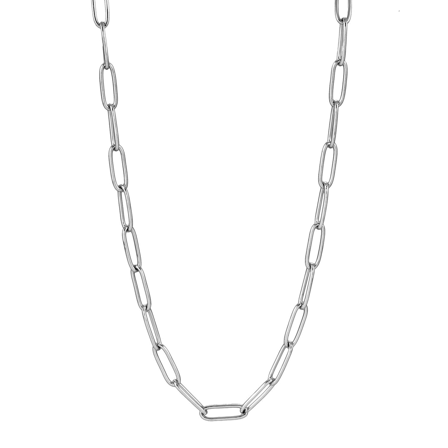 Collier BARNSBURY : Collier maillons trombone en argent – 55 cm