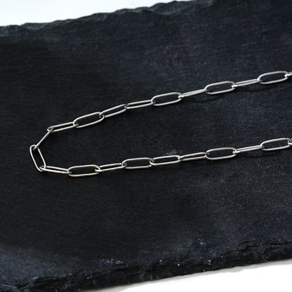 Collier BARNSBURY : Collier maillons trombone en argent – 55 cm