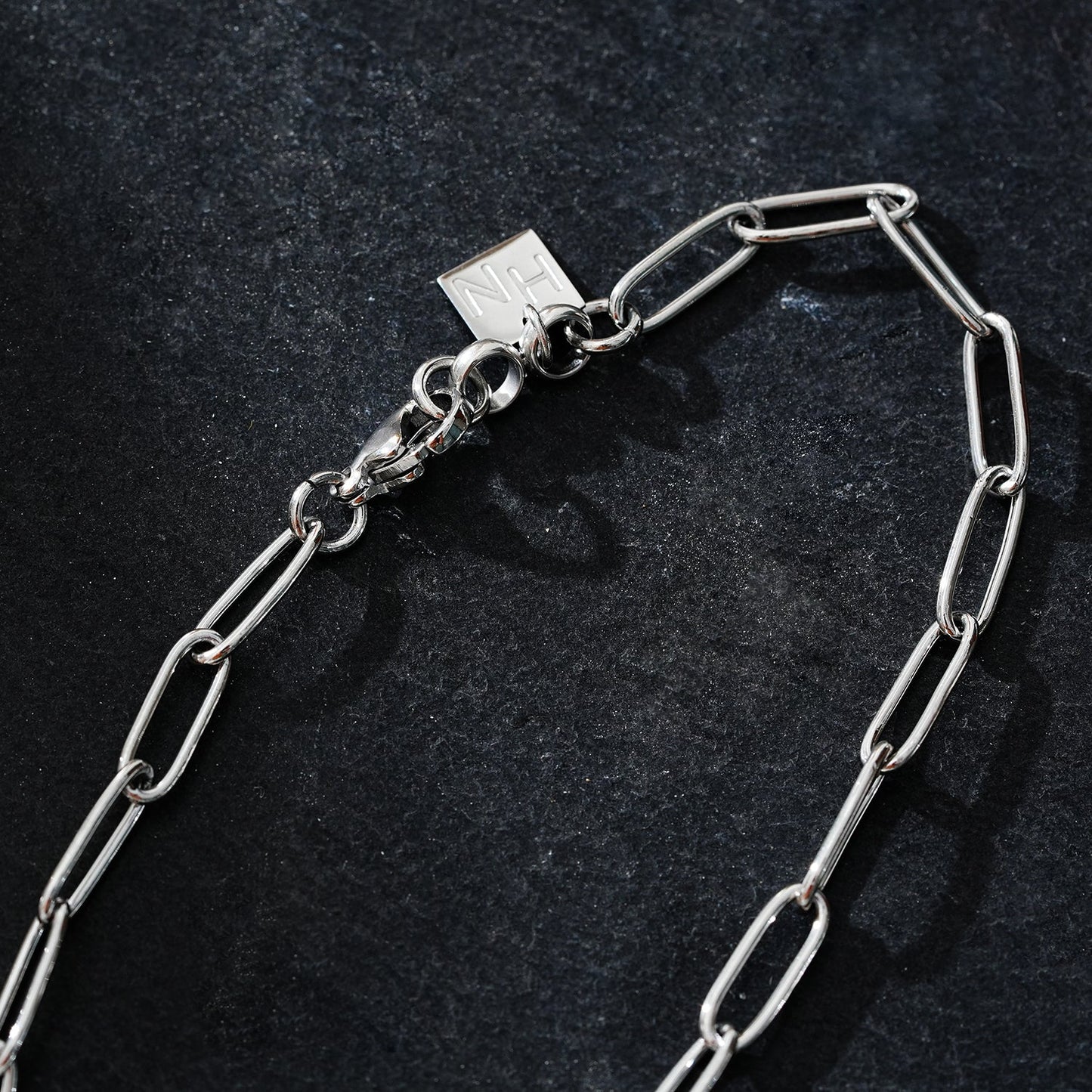 Collier BARNSBURY : Collier maillons trombone en argent – 55 cm