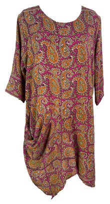 PRC6543 Robe Tunique en Pure Soie avec Poches Appliquées Avatar