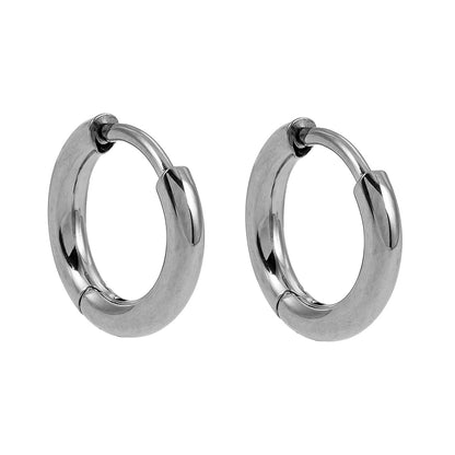 BIANCA Silver : Créoles rondes classiques essentielles pour tous les jours. Disponibles en 7 tailles – de 1 cm à 6 cm