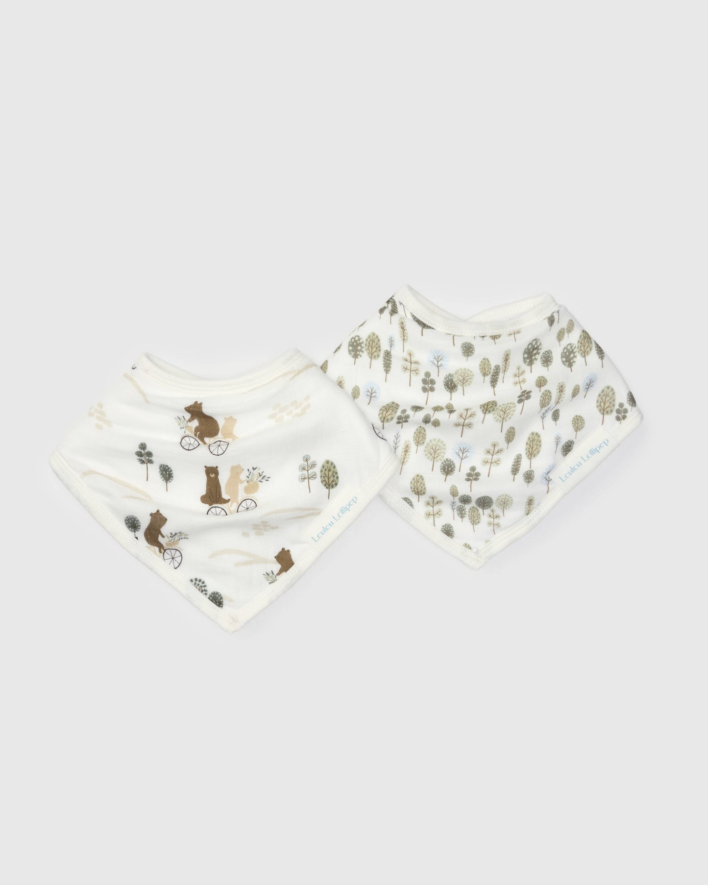 Bandana Bib Set - 2 Pack - Bears on Bikes