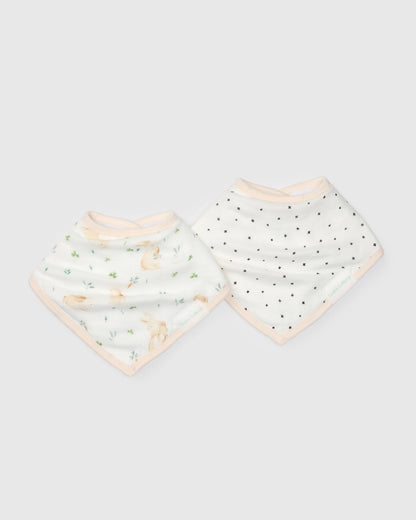 Bandana Bib Set - 2 Pack - Bunny Meadow