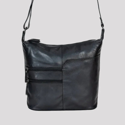 Sac bandoulière en cuir Greenwood avec 2 poches zippées