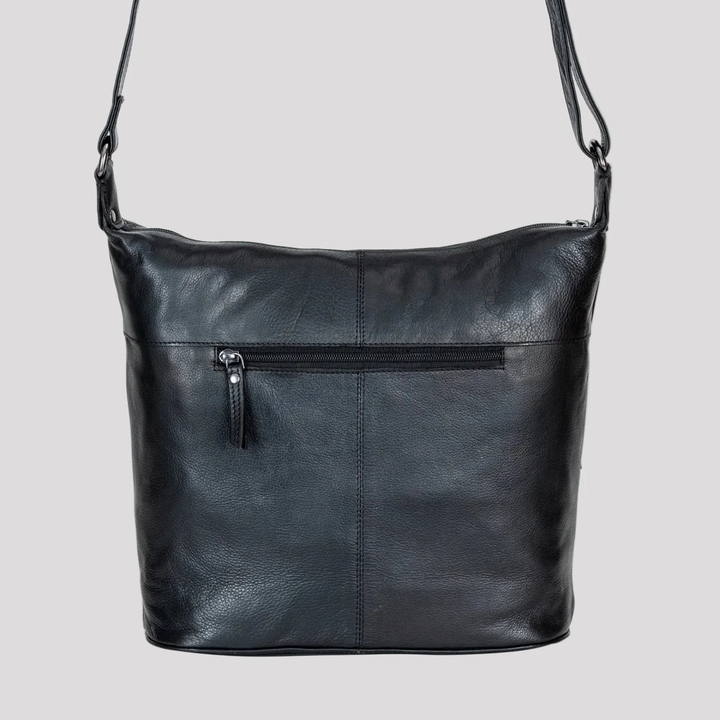 Sac bandoulière en cuir Greenwood avec 2 poches zippées