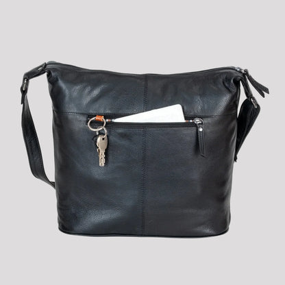 Sac bandoulière en cuir Greenwood avec 2 poches zippées