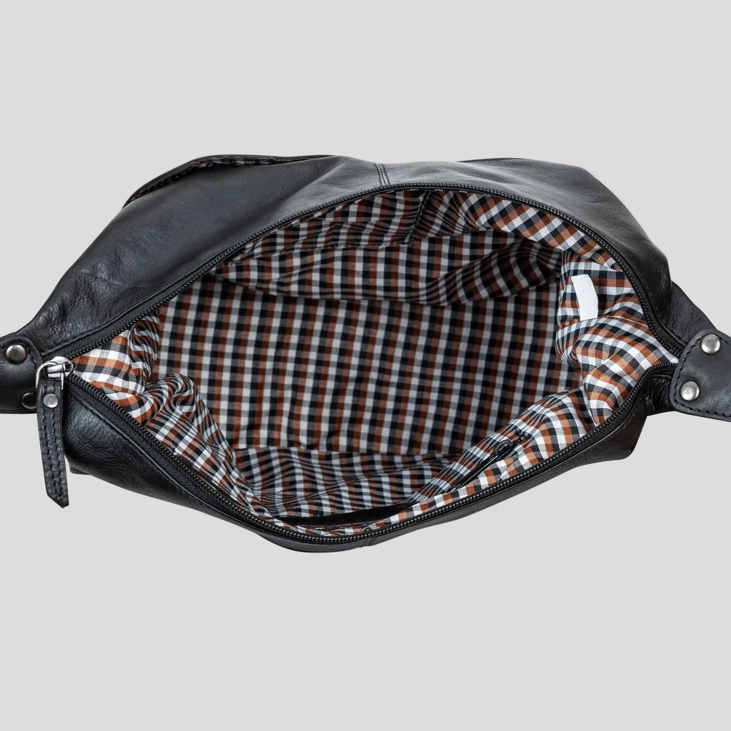 Sac bandoulière en cuir Greenwood avec 2 poches zippées