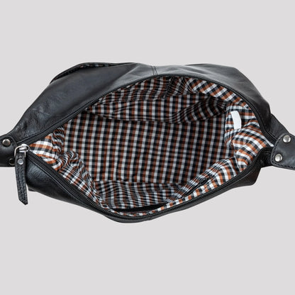 Sac bandoulière en cuir Greenwood avec 2 poches zippées