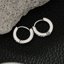 BLIJDE Silver (White Gold): Single Row Pavé Zirconia (CZ) Mini Hoop Earrings