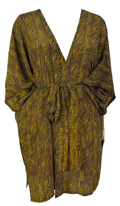 PRC6925 Veste à manches kimono en pure soie avec ceinture