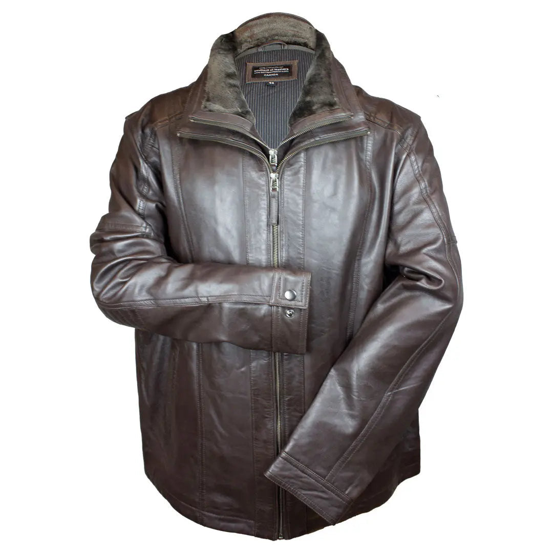 BOL Blouson Bombardier en Cuir d'Agneau Homme