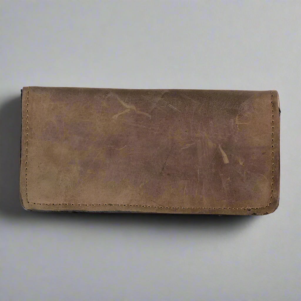 Portefeuille en cuir chromé à deux volets pour homme BOL