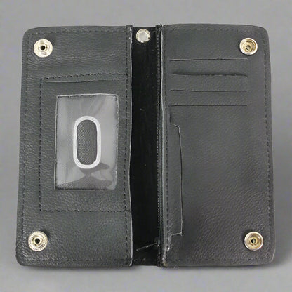 Portefeuille en cuir chromé à deux volets pour homme BOL